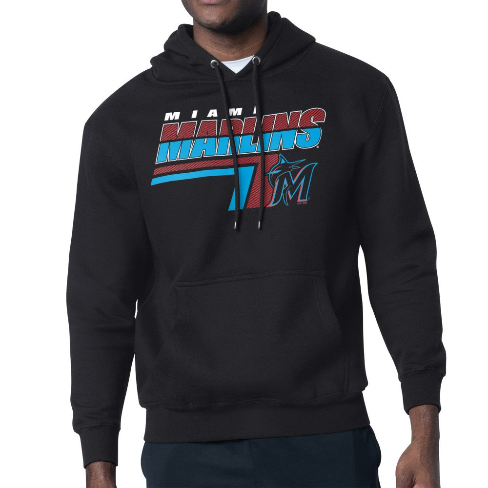 Miami Marlins Starter Logo Push Graphic Hoodie Black