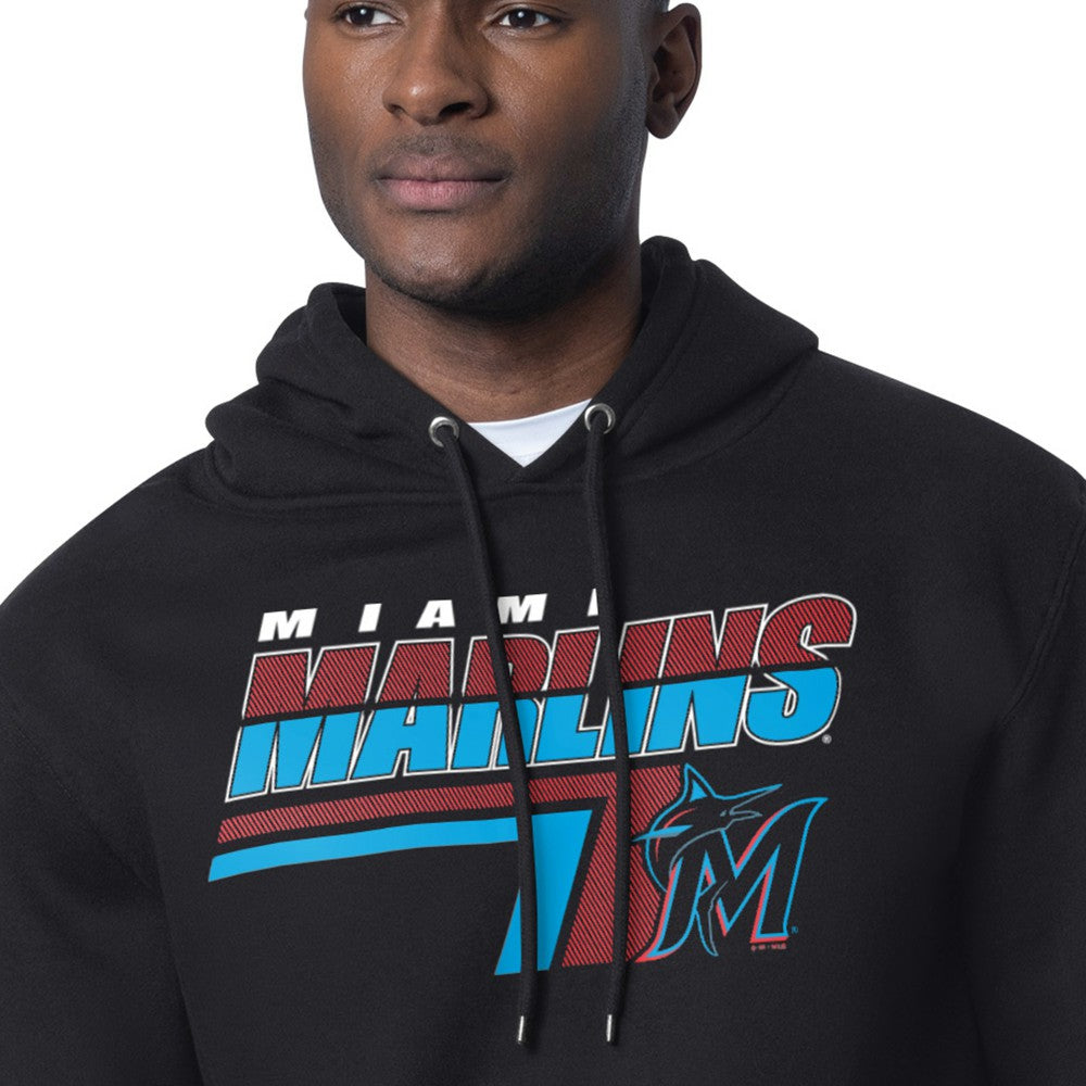 Miami Marlins Starter Logo Push Graphic Hoodie Black