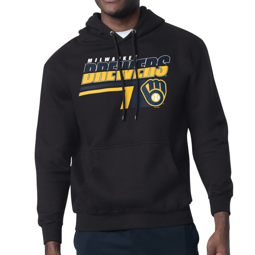 Milwaukee Brewers Starter Logo Push Graphic Hoodie Black