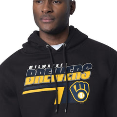 Milwaukee Brewers Starter Logo Push Graphic Hoodie Black