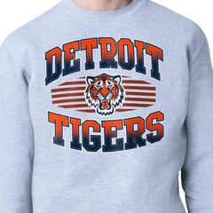 Detroit Tigers Starter Team Grit Graphic Fleece Pullover Sweatshirt Heather Gray