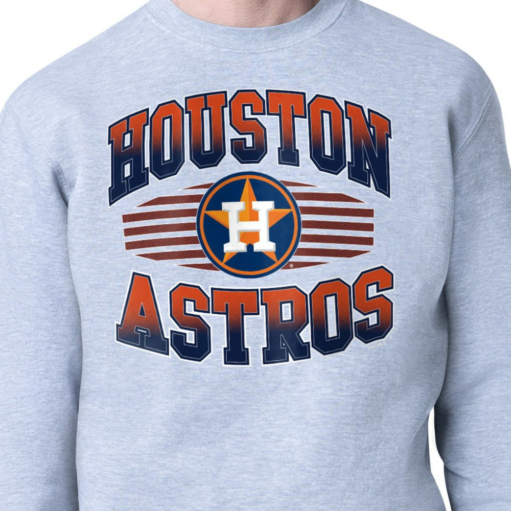 Houston Astros Starter Team Grit Graphic Fleece Pullover Sweatshirt Heather Gray