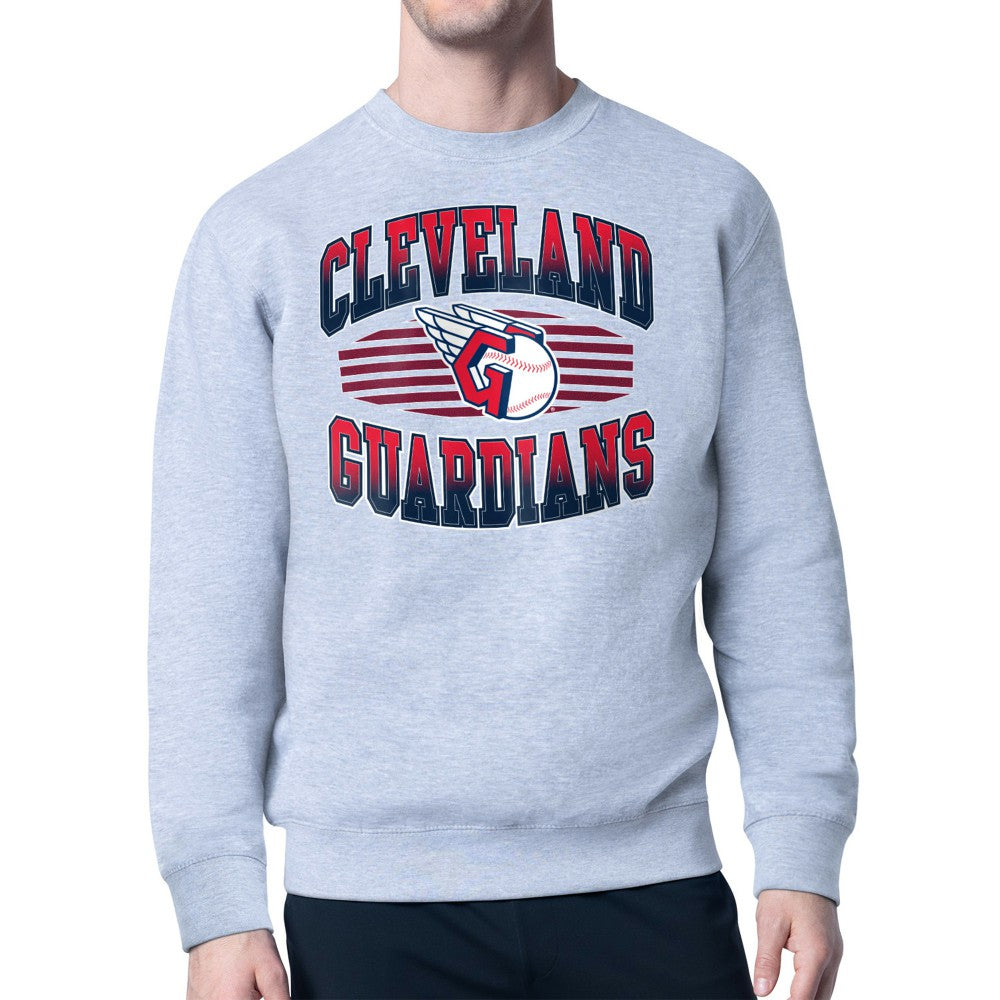 Cleveland Guardians Starter Team Grit Graphic Fleece Pullover Sweatshirt Heather Gray