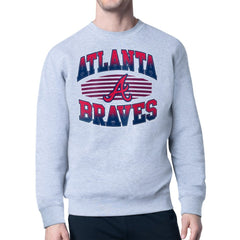 Atlanta Braves Starter Team Grit Graphic Fleece Pullover Sweatshirt Heather Gray