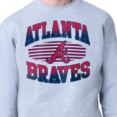 Atlanta Braves Starter Team Grit Graphic Fleece Pullover Sweatshirt Heather Gray