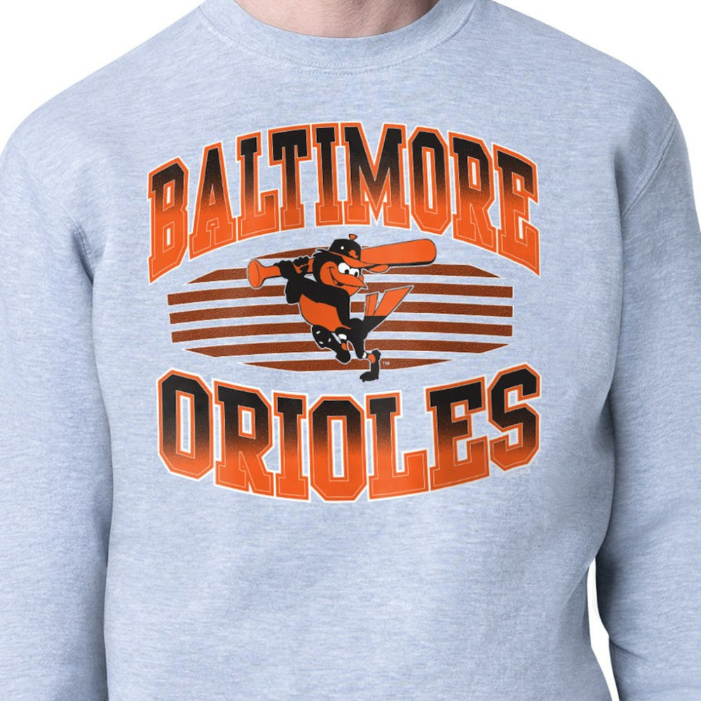 Baltimore Orioles Starter Team Grit Graphic Fleece Pullover Sweatshirt Heather Gray