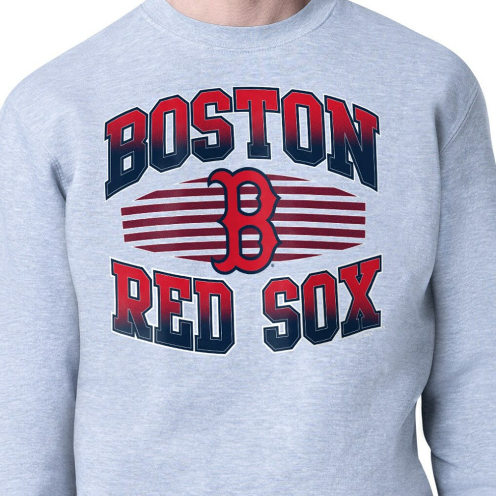 Boston Red Sox Starter Team Grit Graphic Fleece Pullover Sweatshirt Heather Gray