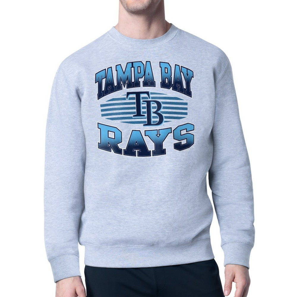 Tampa Bay Rays Starter Team Grit Graphic Fleece Pullover Sweatshirt Heather Gray