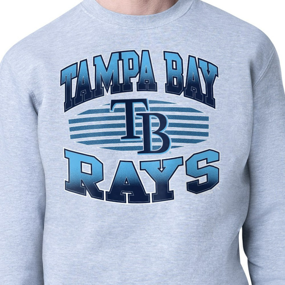 Tampa Bay Rays Starter Team Grit Graphic Fleece Pullover Sweatshirt Heather Gray
