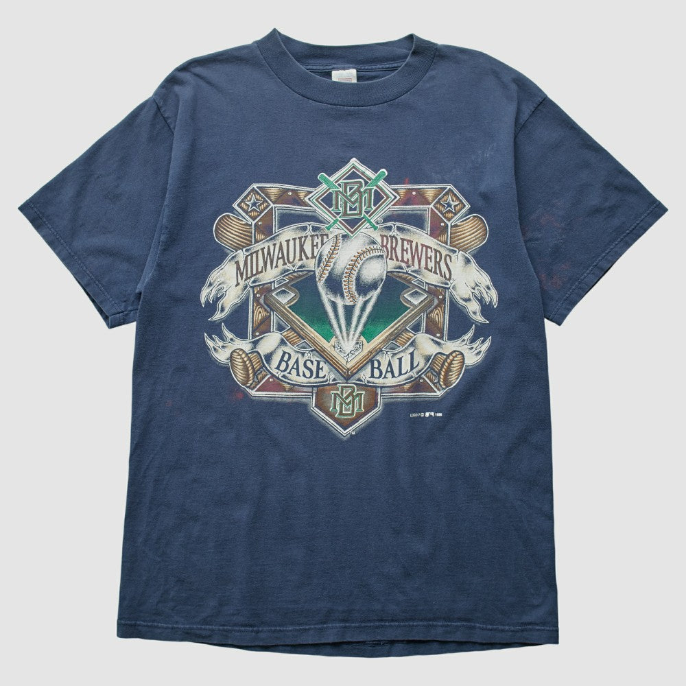 Milwaukee Brewers 1996 T-Shirt Navy Vintage
