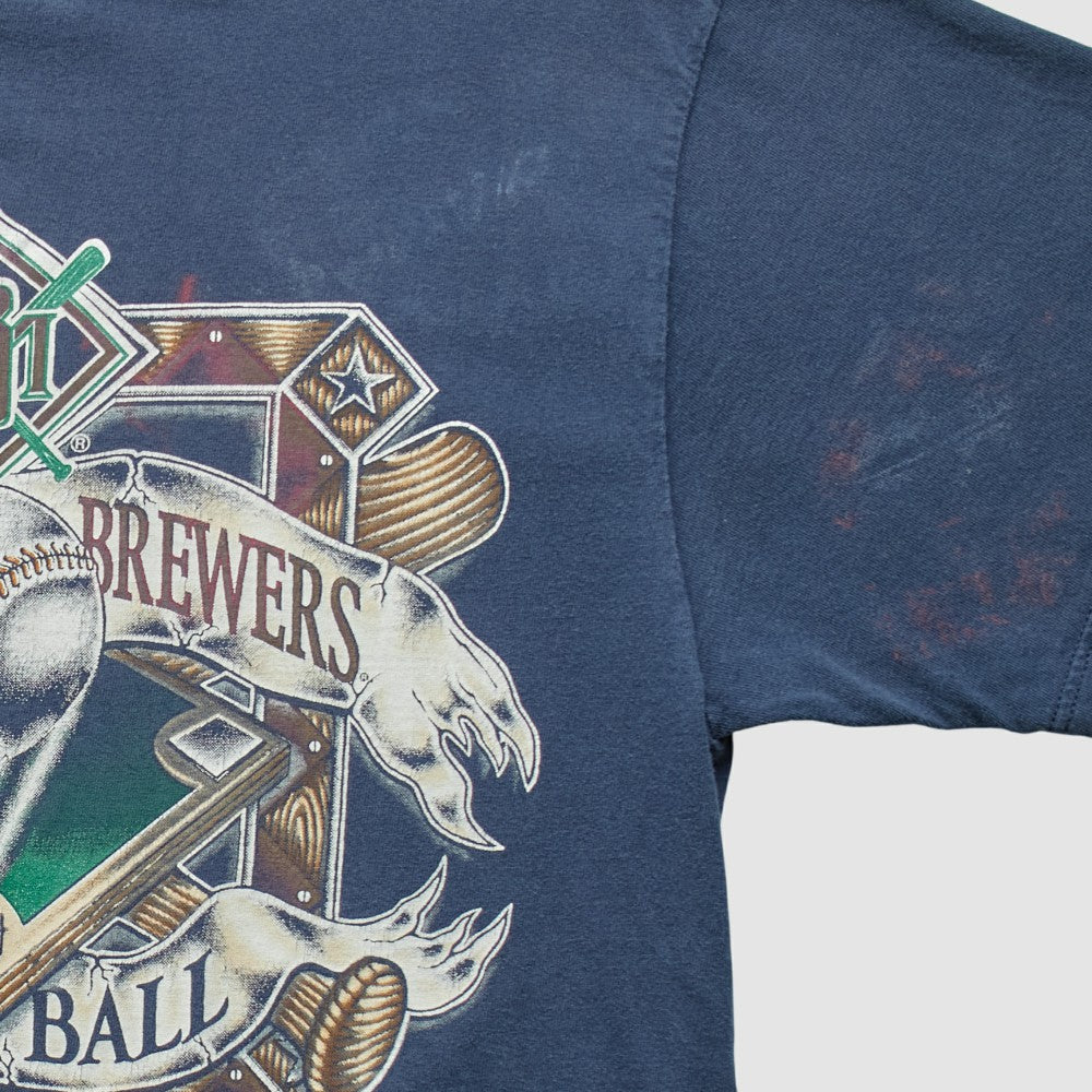 Milwaukee Brewers 1996 T-Shirt Navy Vintage