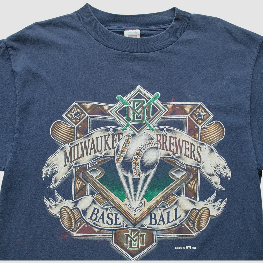 Milwaukee Brewers 1996 T-Shirt Navy Vintage