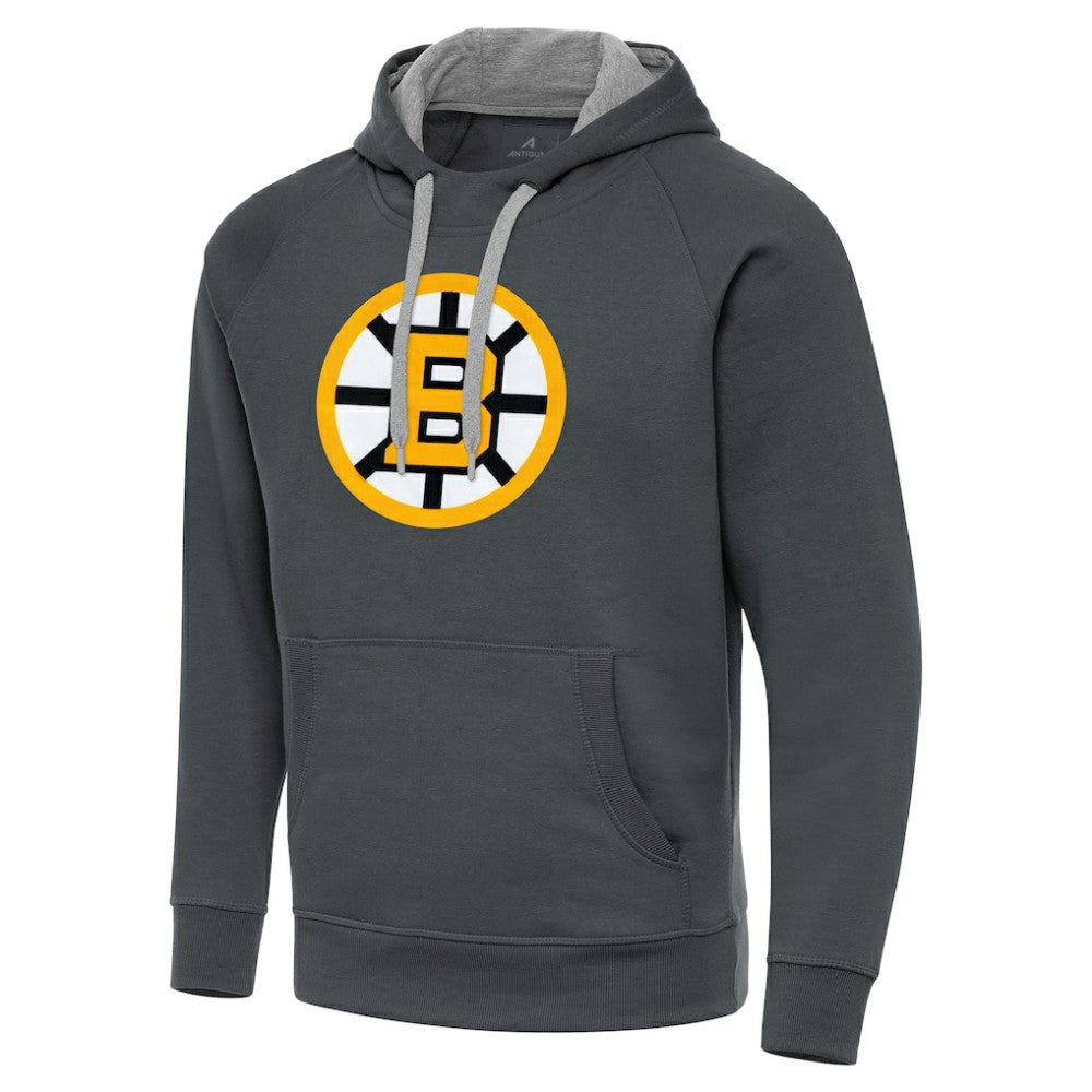 Boston Bruins Antigua Victory Pullover Hoodie Charcoal