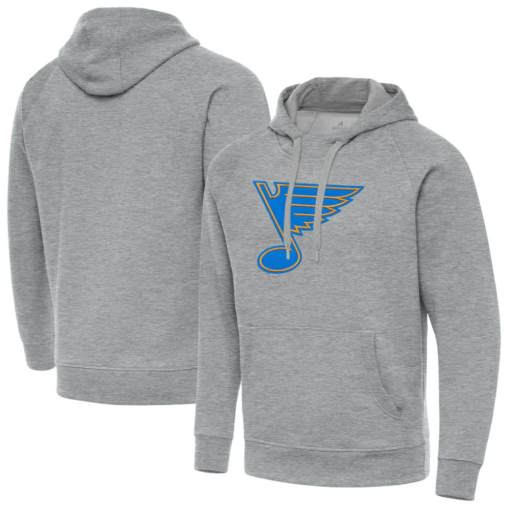 St. Louis Blues Antigua Victory Pullover Hoodie Heather Gray