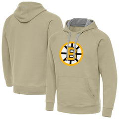 Boston Bruins Antigua Victory Pullover Hoodie Khaki