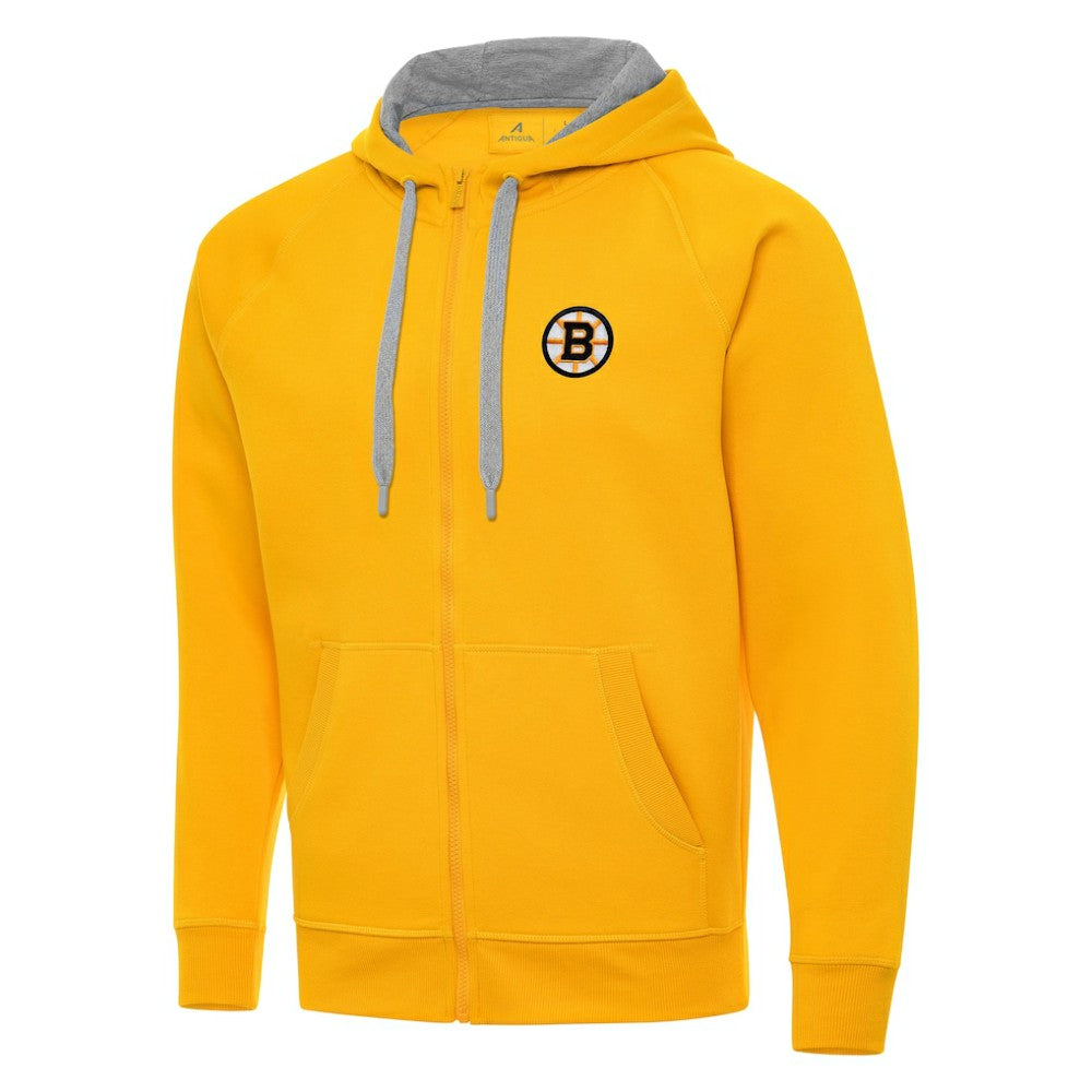 Boston Bruins Antigua Victory Full-Zip Hoodie Gold