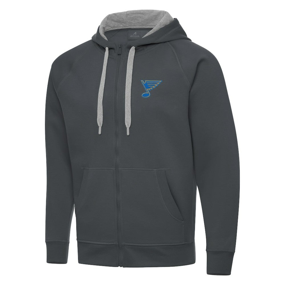 St. Louis Blues Antigua Victory Full-Zip Hoodie Charcoal