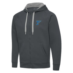 St. Louis Blues Antigua Victory Full-Zip Hoodie Charcoal