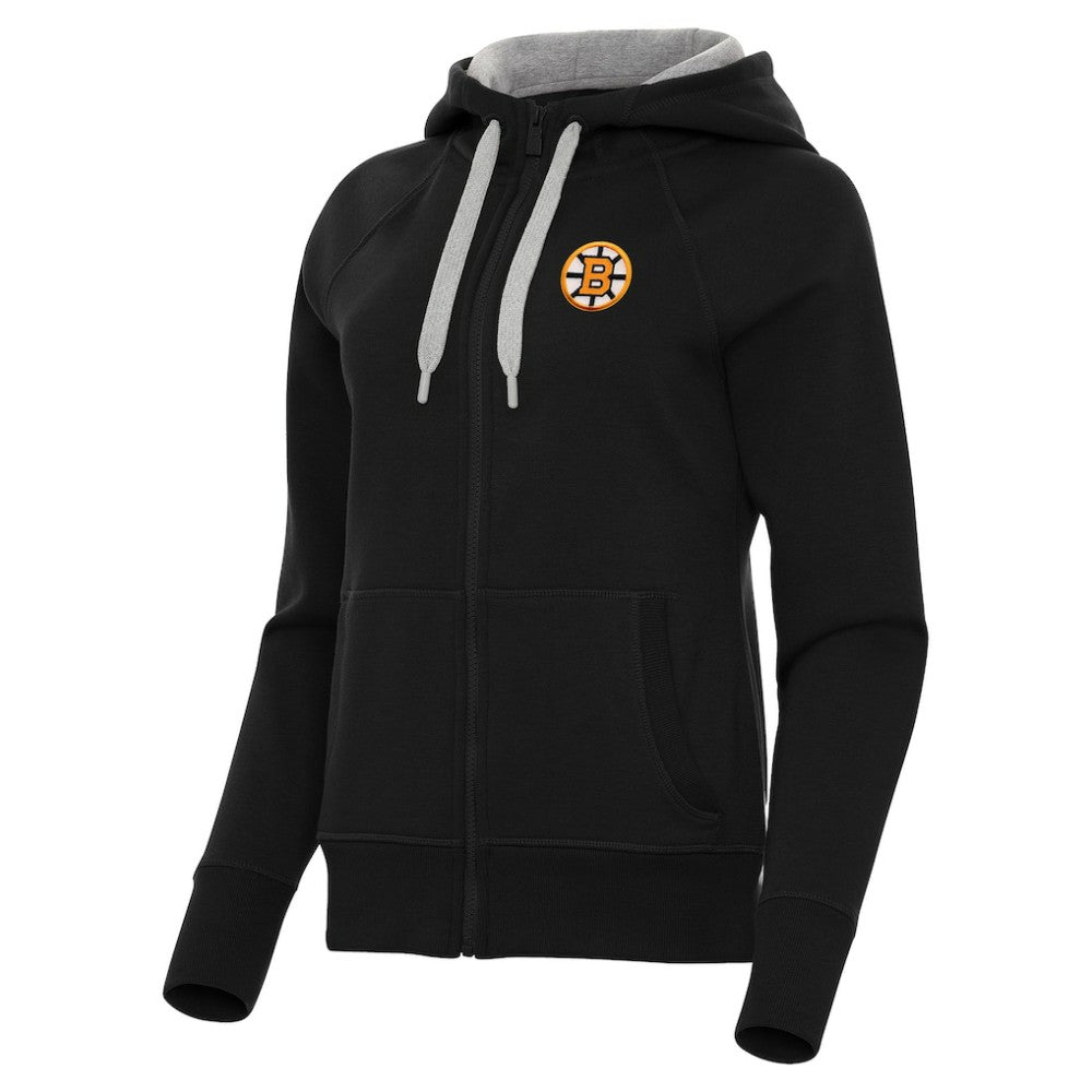 Boston Bruins Antigua Women's Victory Full-Zip Hoodie Black