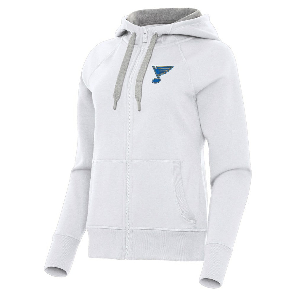 St. Louis Blues Antigua Women's Victory Full-Zip Hoodie White
