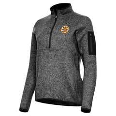 Boston Bruins Antigua Women's Fortune Half-Zip Pullover Heather Black