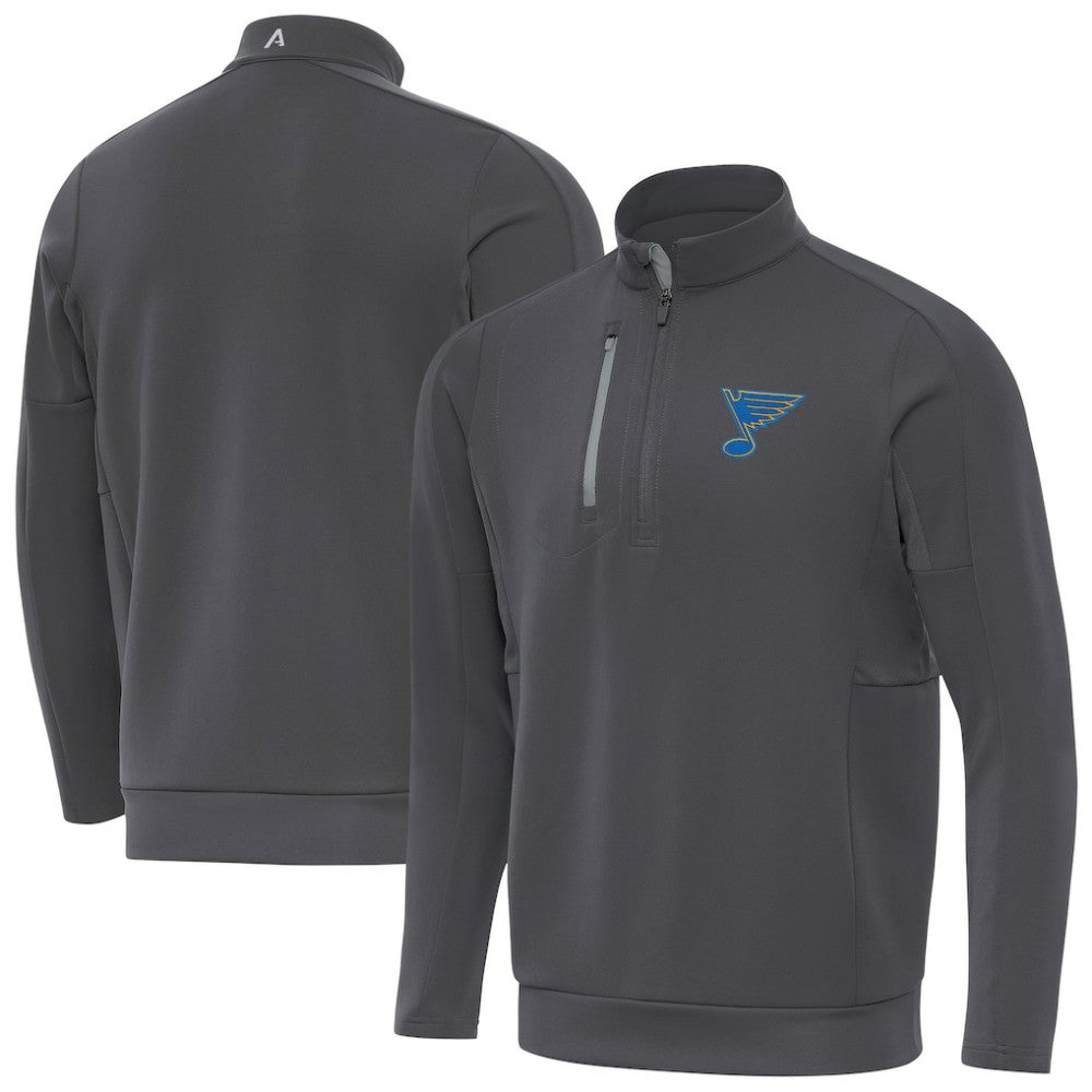 St. Louis Blues Antigua Generation Quarter-Zip Pullover Top Pewter