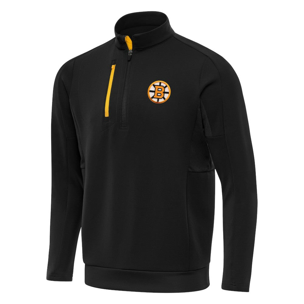 Boston Bruins Antigua Generation Quarter-Zip Pullover Top Black
