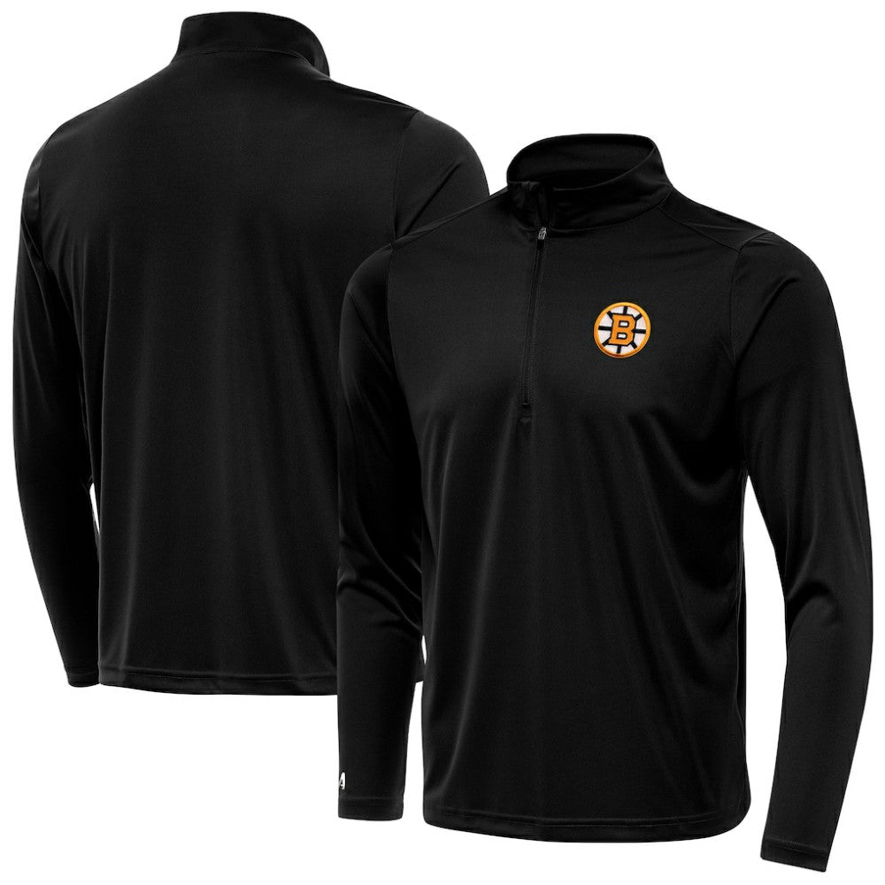 Boston Bruins Antigua Tribute Lightweight Quarter-Zip Pullover Black