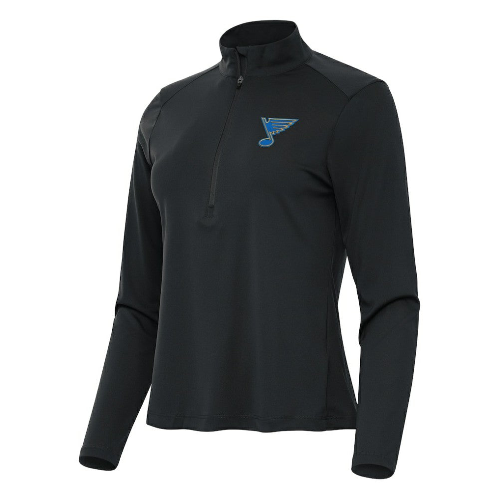 St. Louis Blues Antigua Women's Tribute Half-Zip Pullover Gray