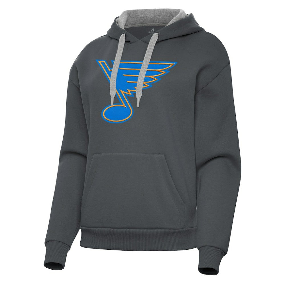 St. Louis Blues Antigua Women's Victory Pullover Hoodie Charcoal