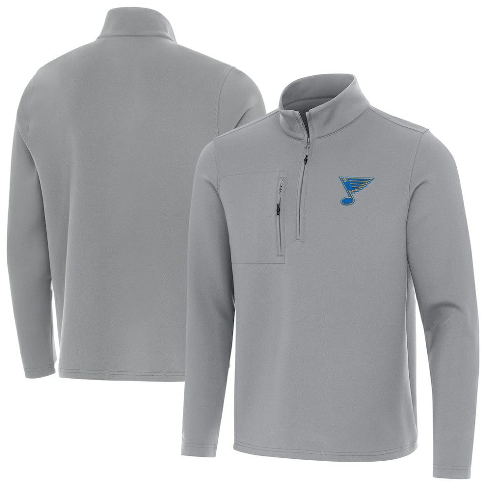 St. Louis Blues Antigua Insider Quarter-Zip Pullover Gray