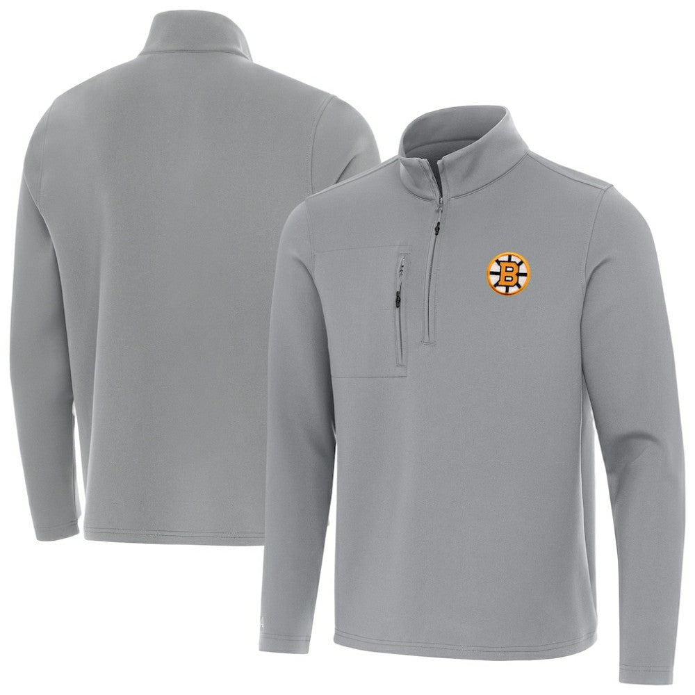 Boston Bruins Antigua Insider Quarter-Zip Pullover Gray