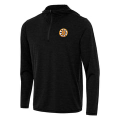 Boston Bruins Antigua Tidy Quarter-Zip Hoodie Heather Black