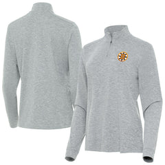 Boston Bruins Antigua Mentor Long Sleeve Quarter-Zip Mock Polo Heather Gray