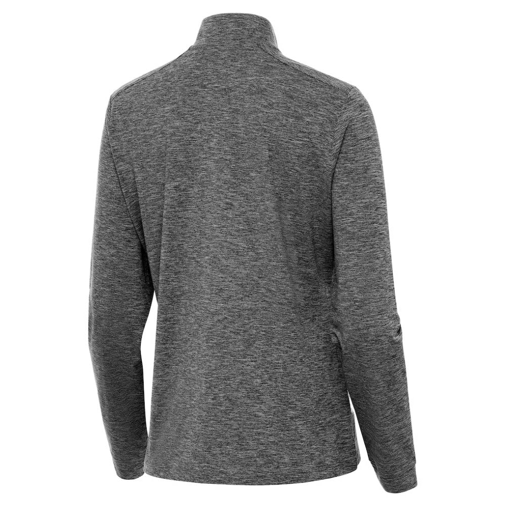 Boston Bruins Antigua Mentor Long Sleeve Quarter-Zip Mock Polo Heather Black
