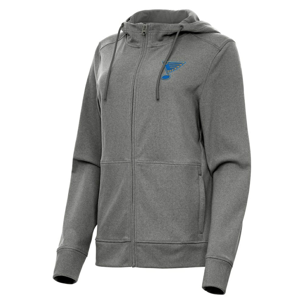 St. Louis Blues Antigua Women's Seeker Full-Zip Hoodie Heather Black