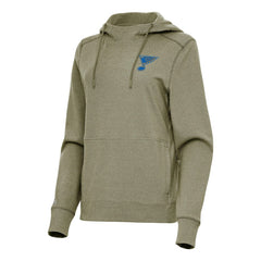 St. Louis Blues Antigua Women's Justice Pullover Hoodie Olive