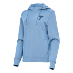 St. Louis Blues Antigua Women's Justice Pullover Hoodie Heather Blue