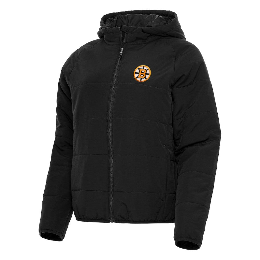 Boston Bruins Antigua Women's Raglan Universe Full-Zip Hooded Jacket Black