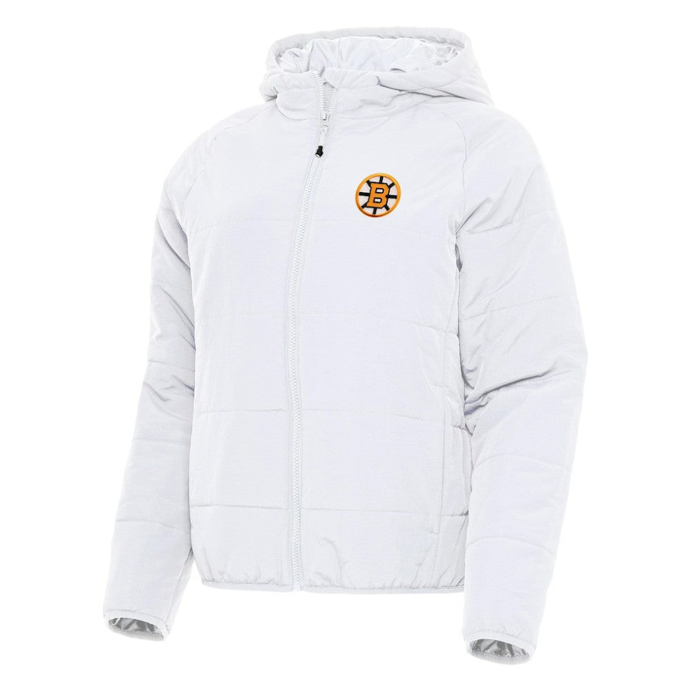 Boston Bruins Antigua Women's Raglan Universe Full-Zip Hooded Jacket White