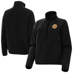 Boston Bruins Antigua Women's Figure Half-Zip Pullover Black