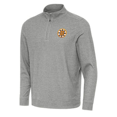 Boston Bruins Antigua Subtle Quarter-Zip Sweatshirt Heather Black