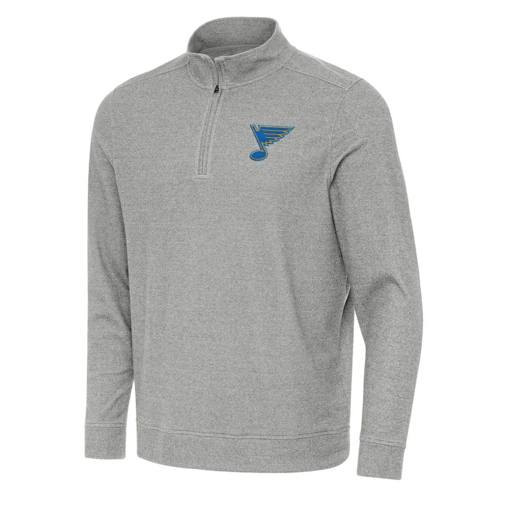 St. Louis Blues Antigua Subtle Quarter-Zip Sweatshirt Heather Gray