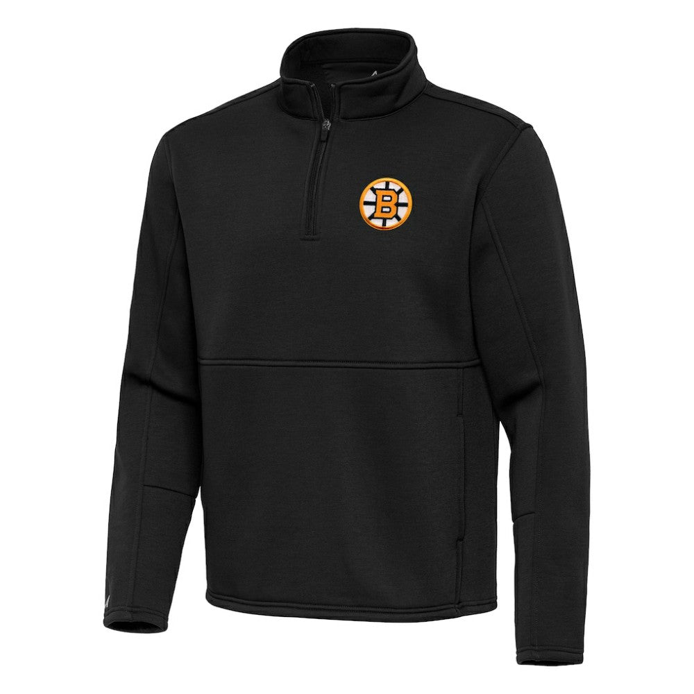 Boston Bruins Antigua Twist Quarter-Zip Pullover Jacket Black