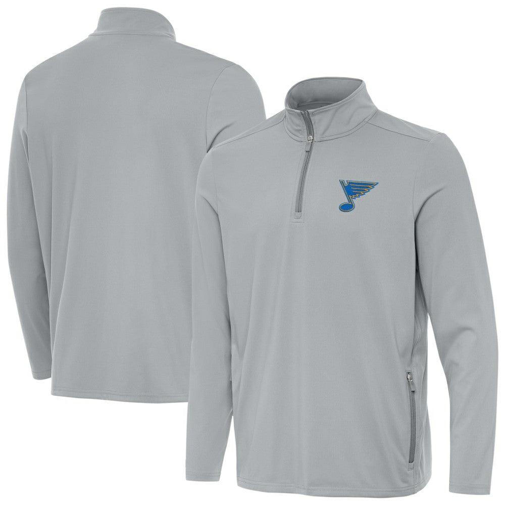 St. Louis Blues Antigua Perilous Quarter-Zip Sweatshirt Gray