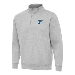 St. Louis Blues Antigua Victory Quarter-Zip Pullover Top Heather Gray