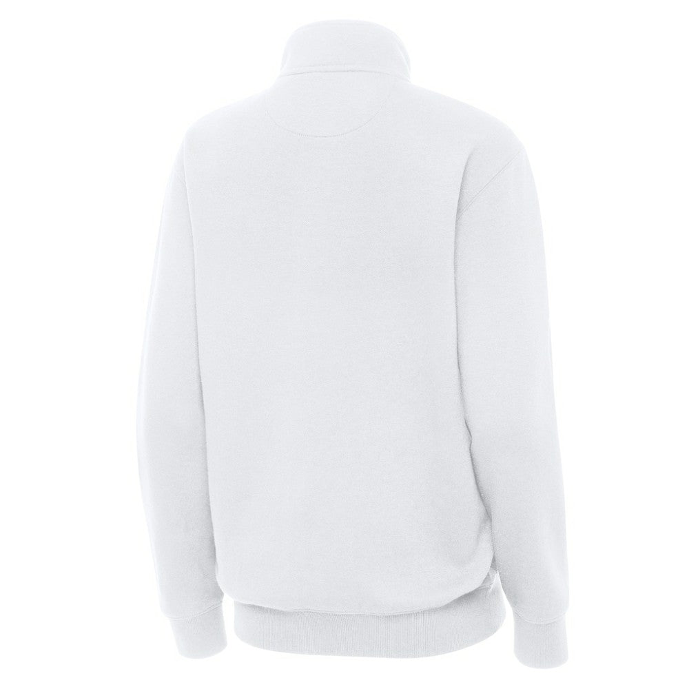 Boston Bruins Antigua Women's Victory Quarter-Zip Pullover Top White