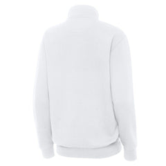 Boston Bruins Antigua Women's Victory Quarter-Zip Pullover Top White