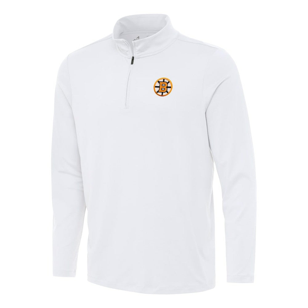 Boston Bruins Antigua Reprocess Quarter-Zip Pullover White
