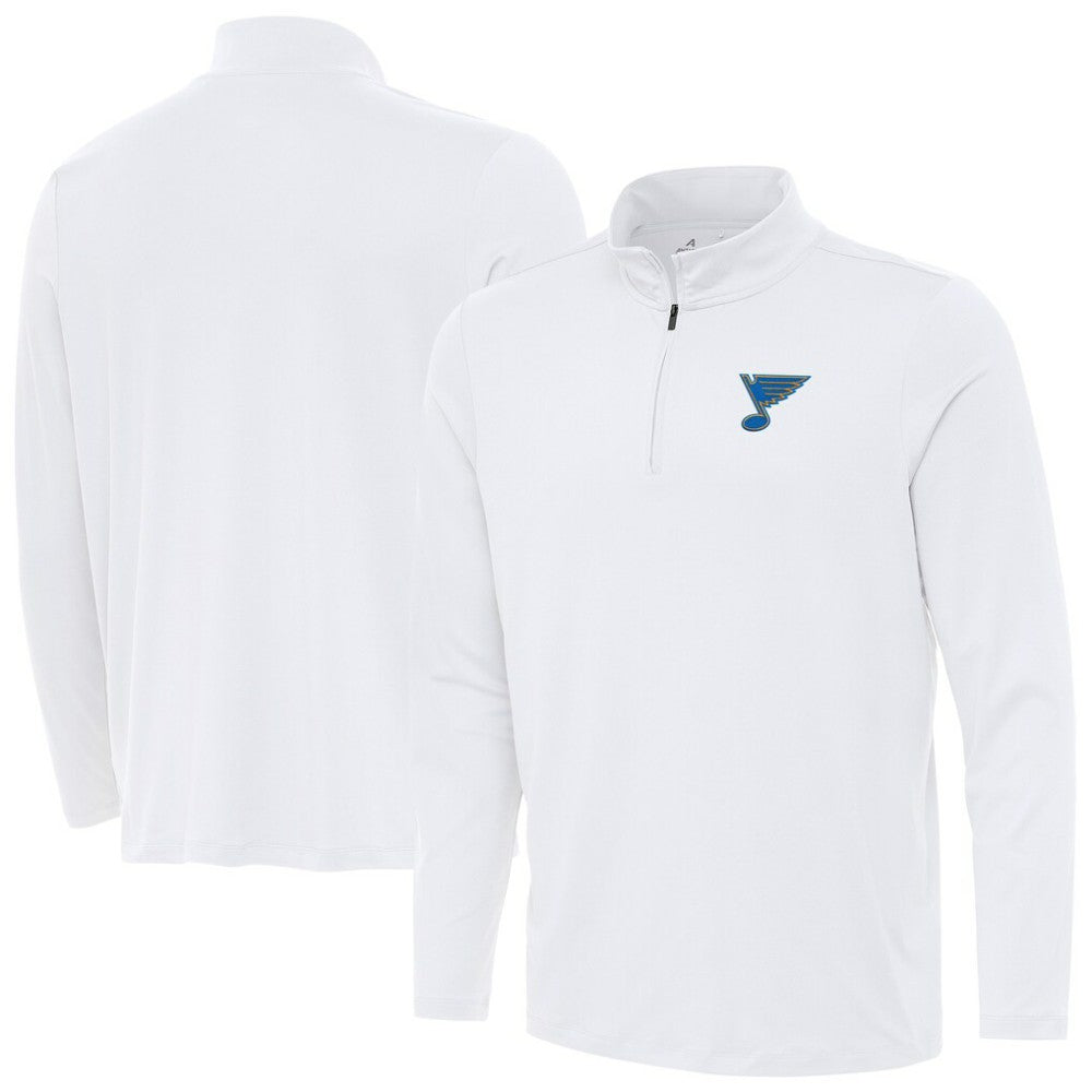 St. Louis Blues Antigua Reprocess Quarter-Zip Pullover White